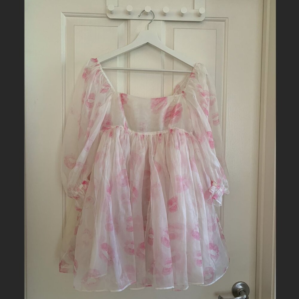 Selkie Kiss on the lips puff dress silk gauze